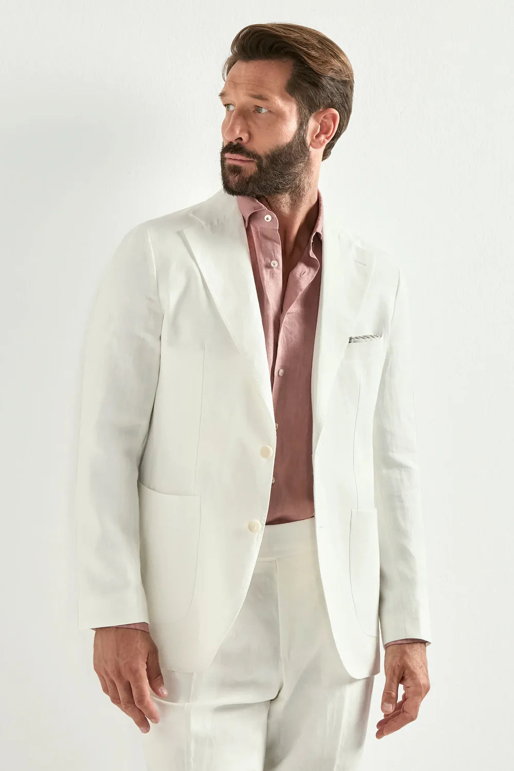 Chaqueta blanca de lino - Hecha en Italia