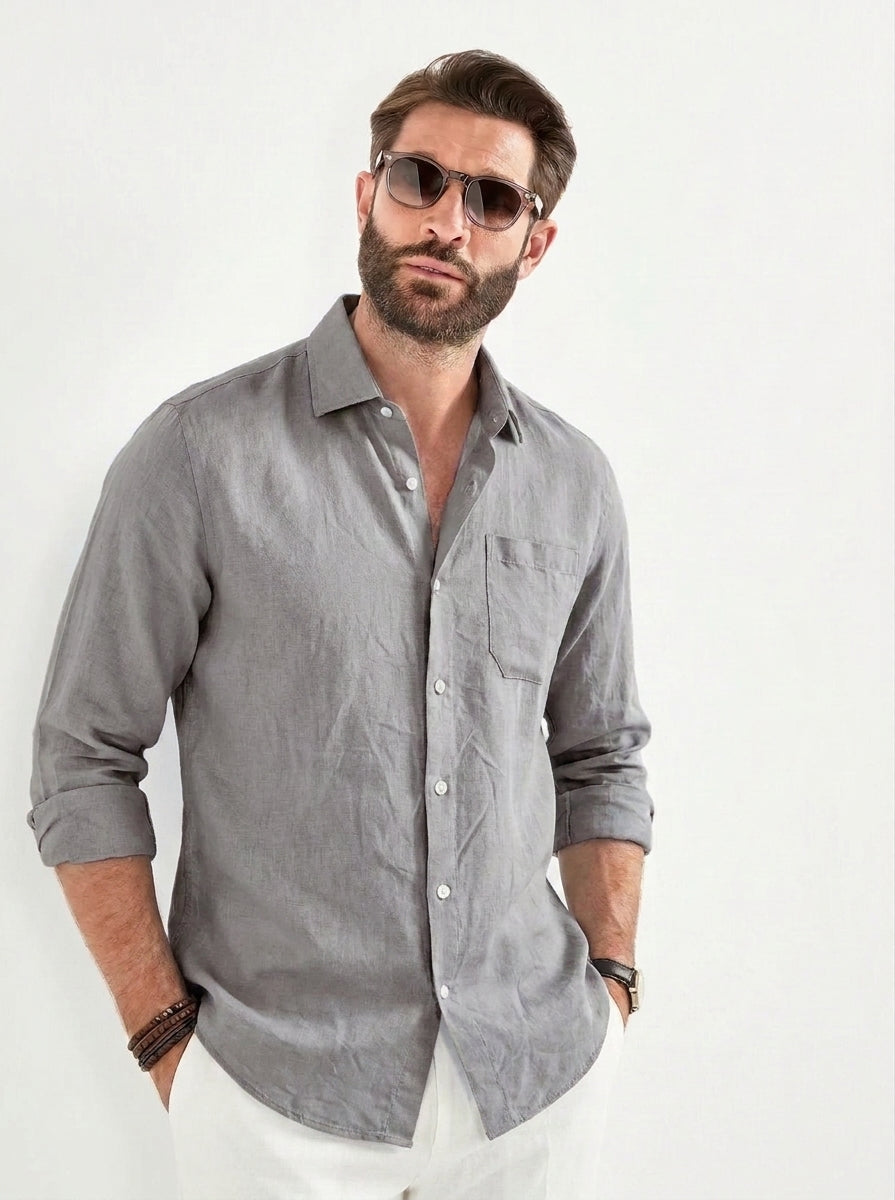 Compra 1, llévate 1 gratis — Camisa Antony de lino premium de manga larga