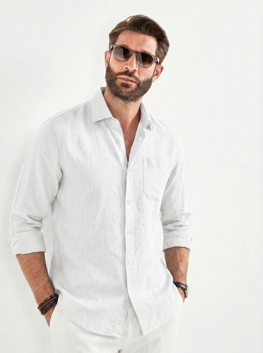 Compra 1, llévate 1 gratis — Camisa Antony de lino premium de manga larga