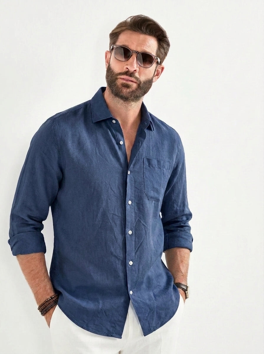 Compra 1, llévate 1 gratis — Camisa Antony de lino premium de manga larga